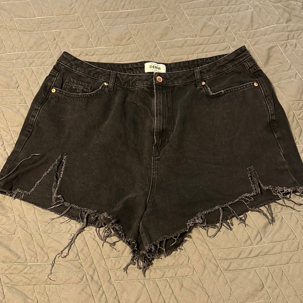 Distressed Denim Cutoff Shorts
